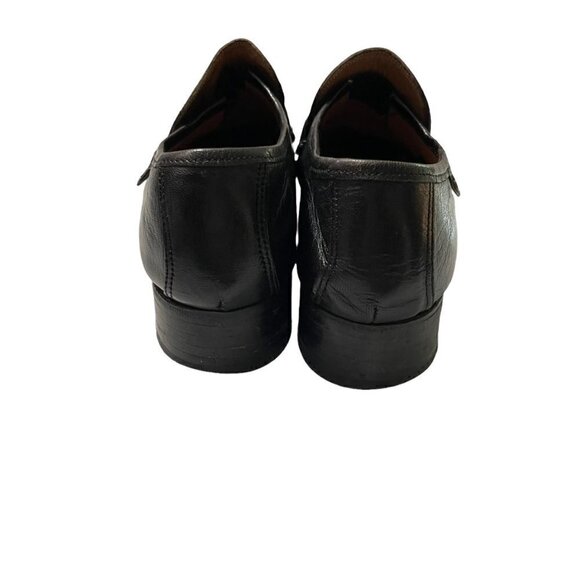 French Shriner Mens Vintage Black Leather Tassel Slip On Dress Loafer Shoes 7.5 main image 5